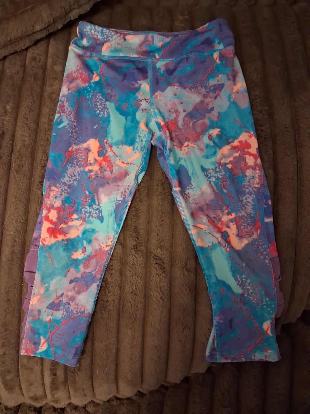 🌈 Champion Girls 7/8 Multicolor Watercolor Print Stretch Leggings – Good